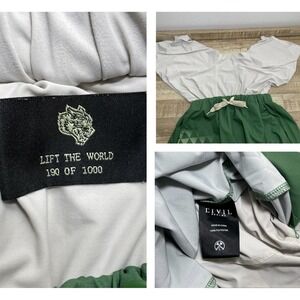 Civil Regime Drawstring Compression Lined Shorts Men Small Green Wolf Print 6"‎